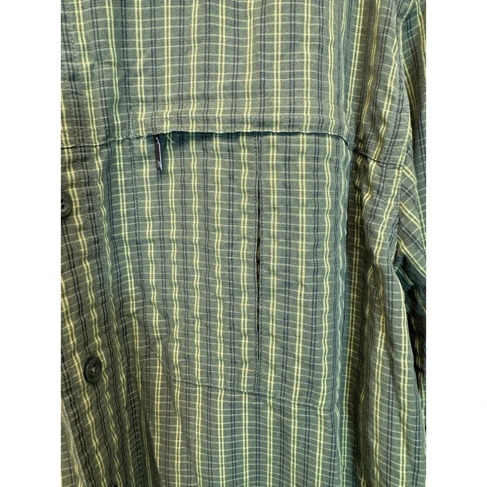 Mens The North Face‎ Long Sleeve Green Plaid Button Up Outdoor Shirt Size XL